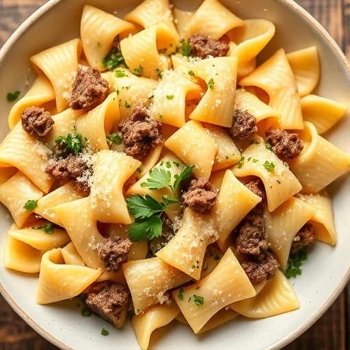 Creamy Parmesan Garlic Beef Bowtie Pasta: Quick & Delicious Dinner Recipe