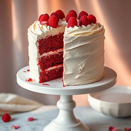 Dreamy Valentine’s Day Red Velvet Cake with Cream Cheese Frosting &amp; Fresh Berries