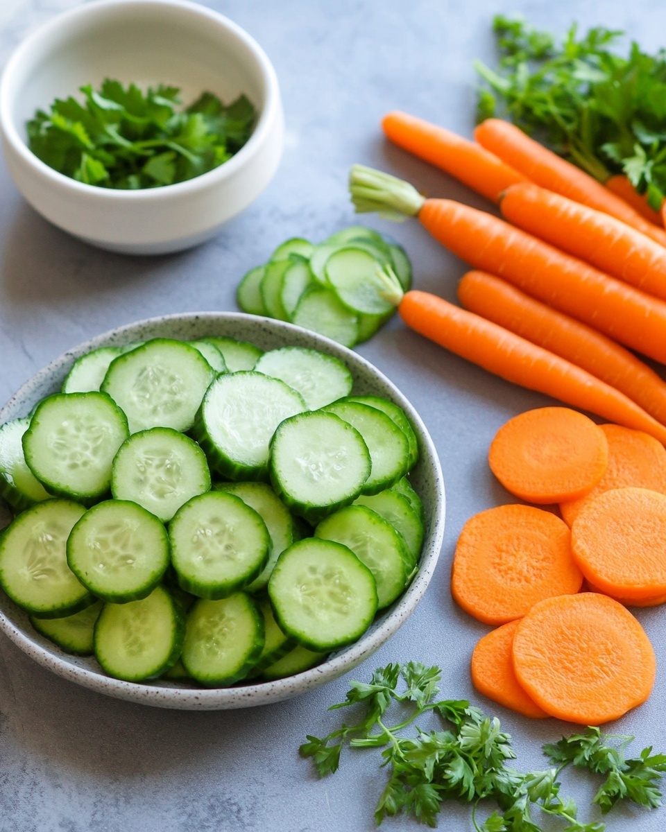 Ingrediant Of Fresh Cucumber Carrot Salad Easy Healthy Recipe
