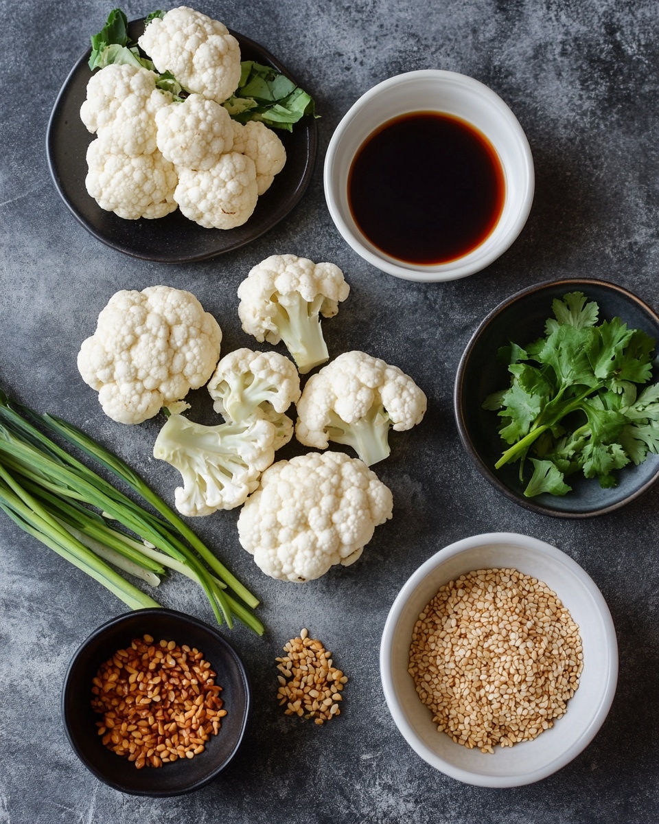 Ingrediant Of Sticky Sesame Cauliflower Bites Vegan Perfection
