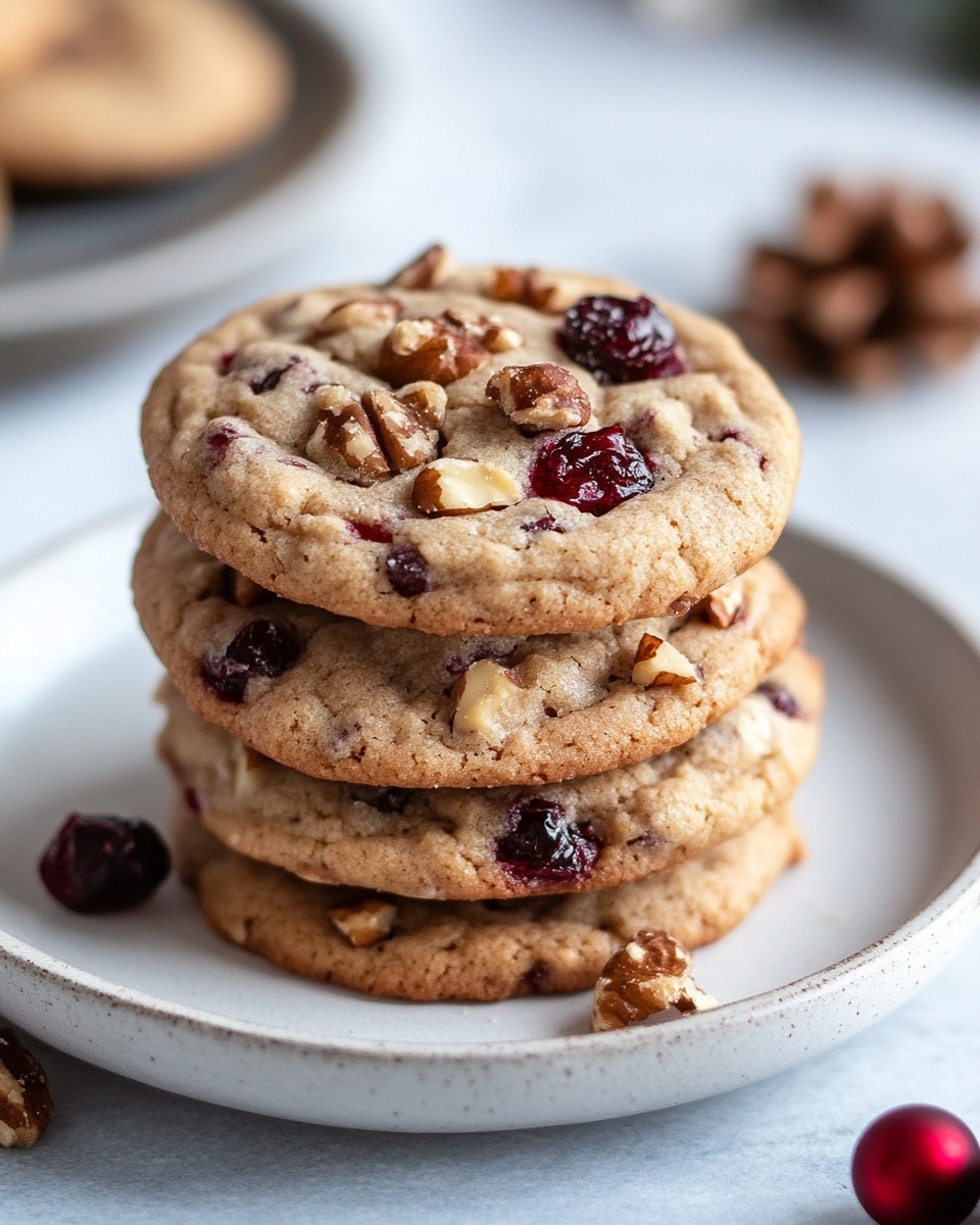 Christmas Spiced Cranberry Walnut Cookies | Chewy Holiday Dessert Recipe
