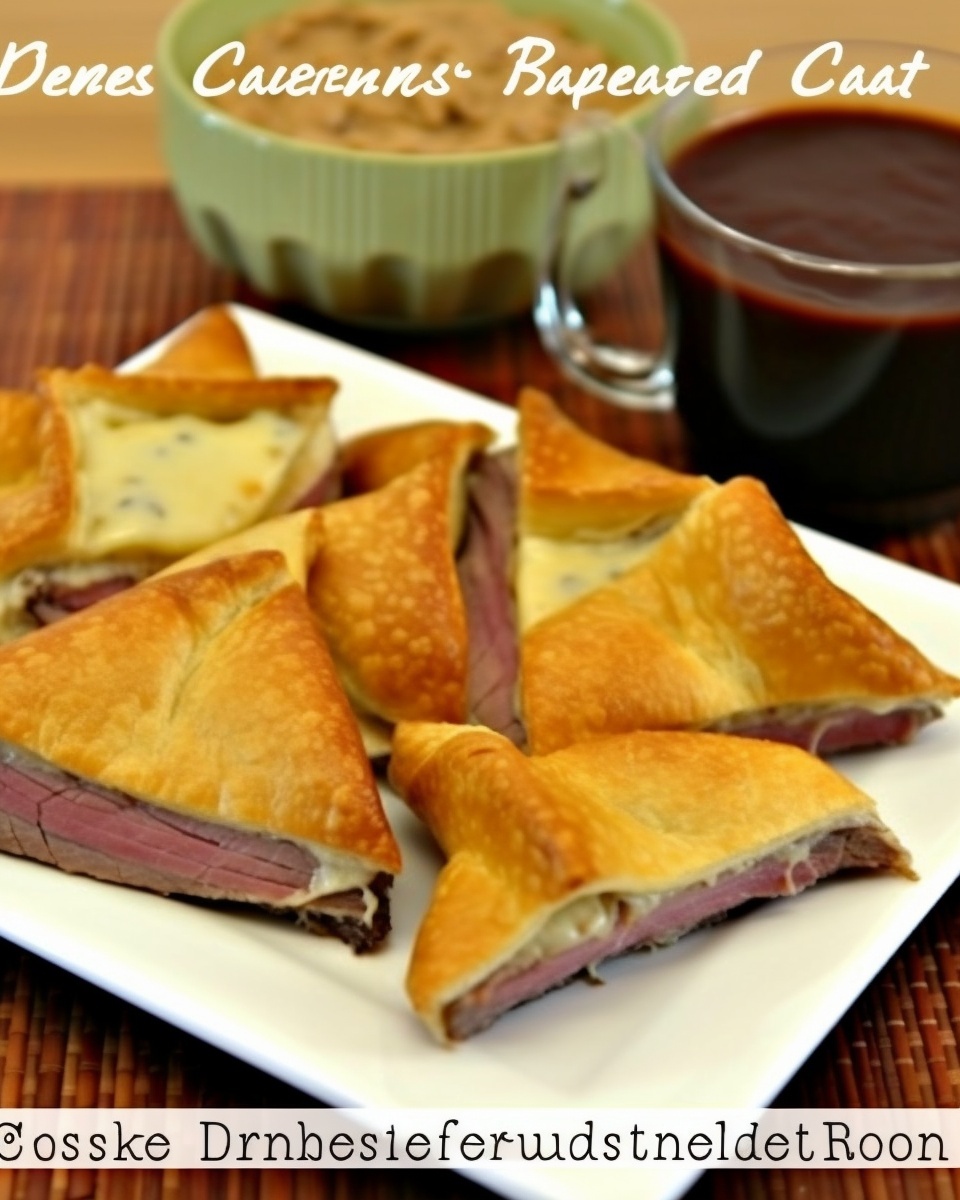 French Dip Crescent Squares: Easy Roast Beef &amp; Cheese Appetizer