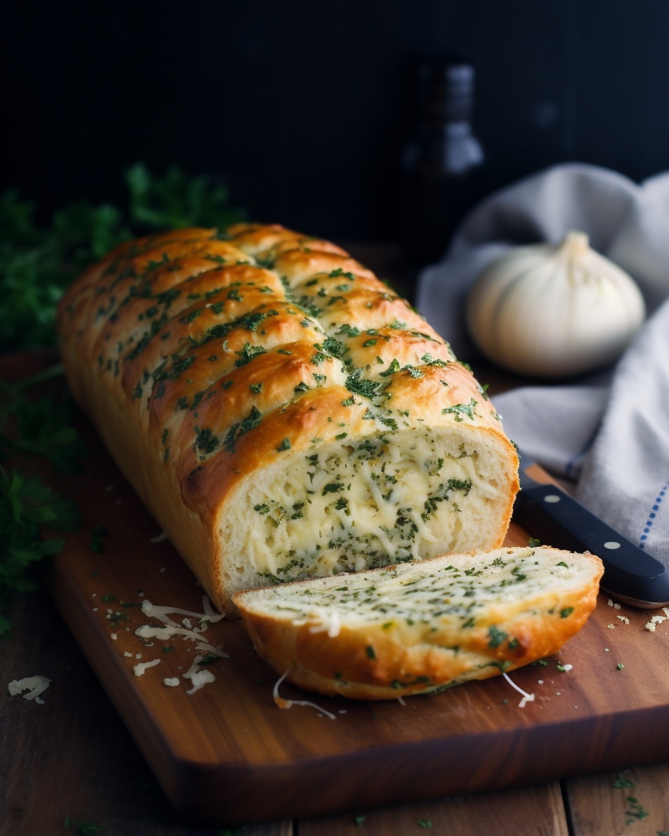 Garlic Parmesan Herb Bread – Buttery, Cheesy &amp; Freshly Baked Goodness!