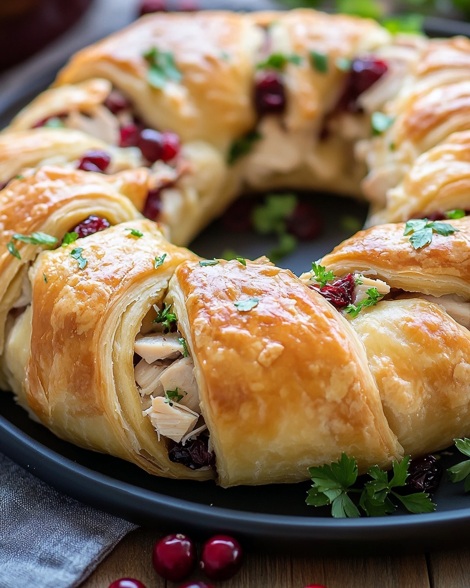 Savory Turkey Cranberry Crescent Ring: Easy Holiday Appetizer &amp; Dinner Idea