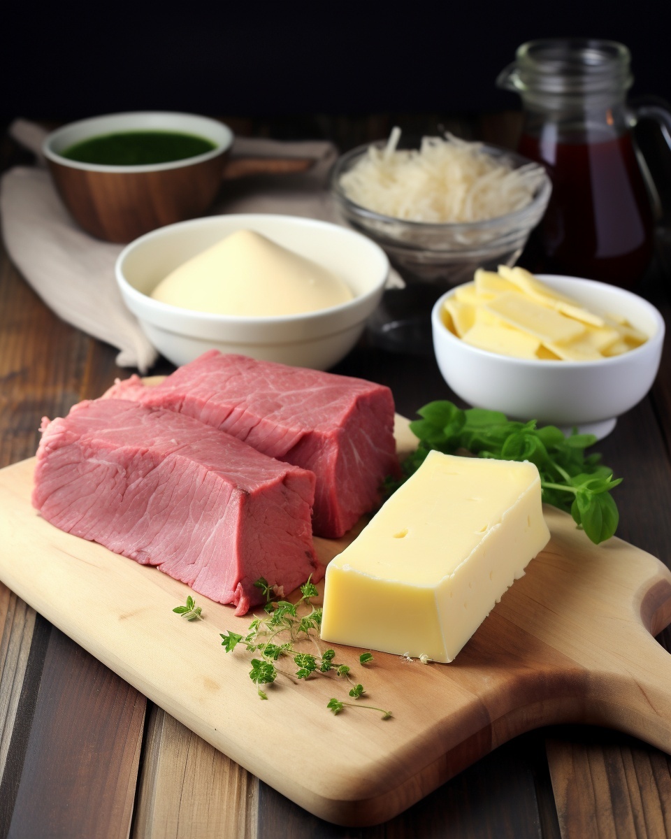 Ingredients for French Dip Crescent Squares