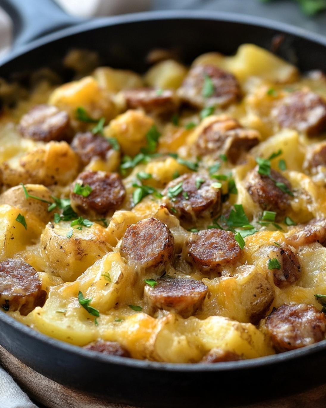 Cheesy Ranch Potatoes with Smoked Sausage Skillet 3 Cheesy Ranch Potatoes with Smoked Sausage Skillet 1