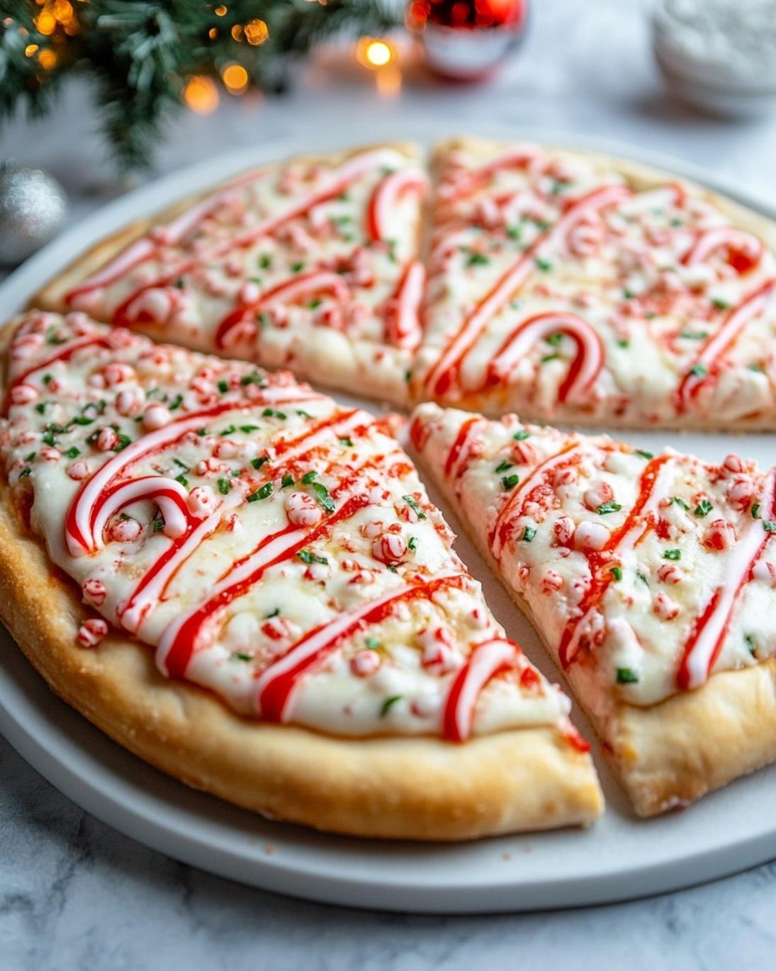 Christmas Candy Cane Pizza Easy Holiday Appetizer 1