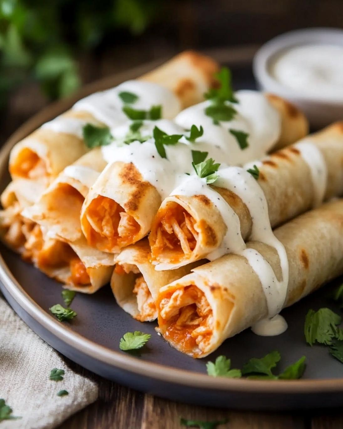 Easy Buffalo Chicken Taquitos 1