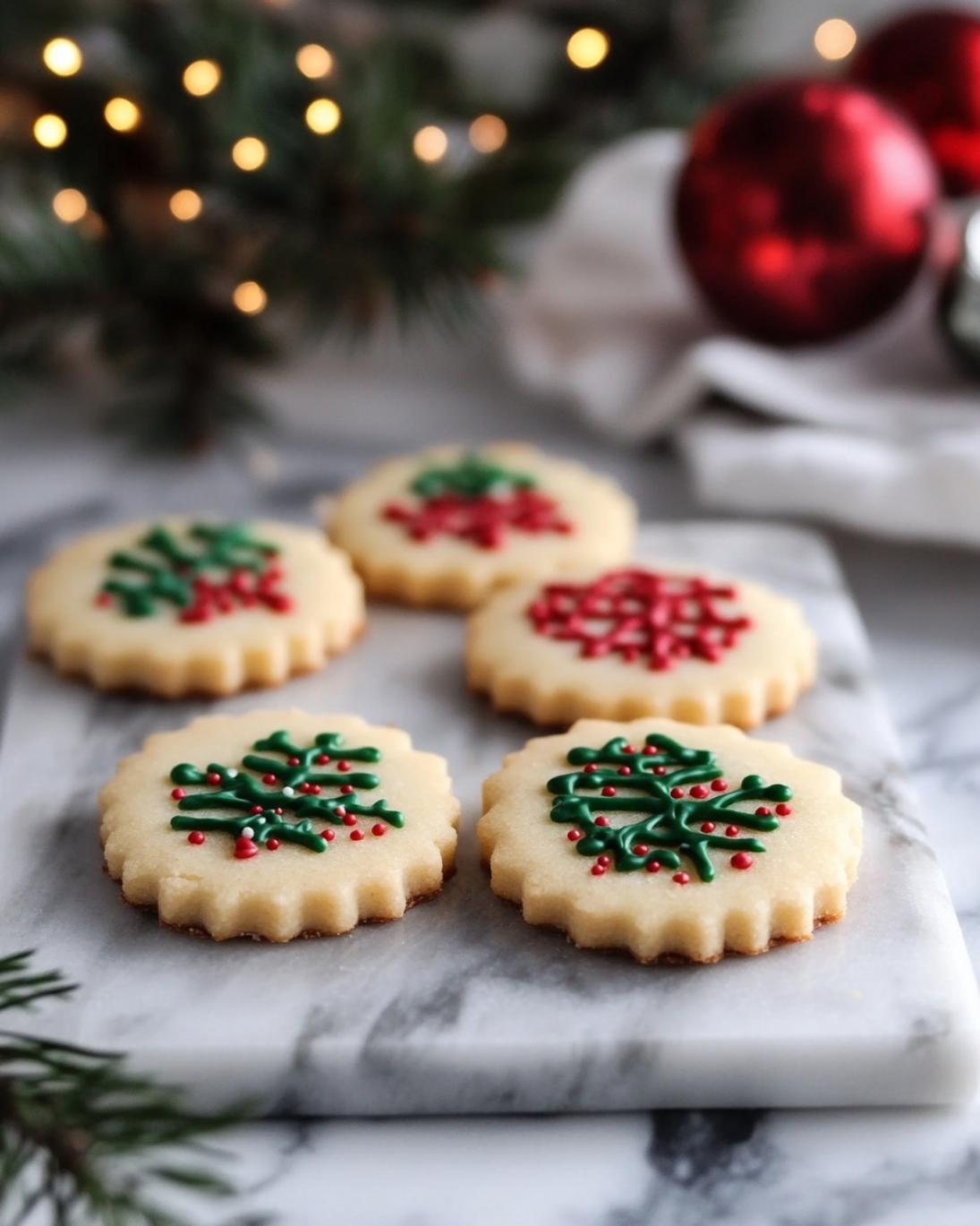 Easy Trio Shortbread Cookies stacked beautifully.