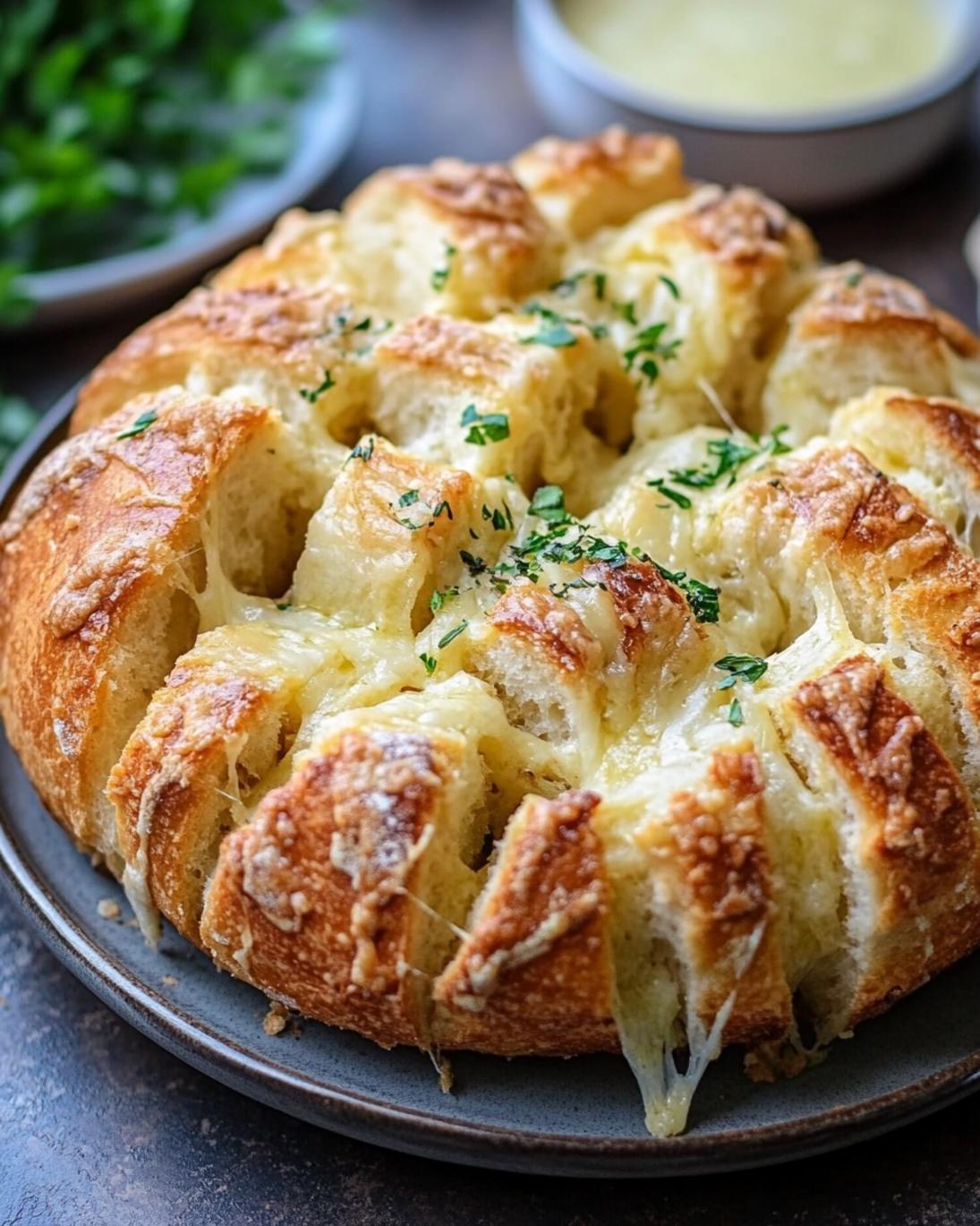 Garlic Cheese Pull Apart Bread 1