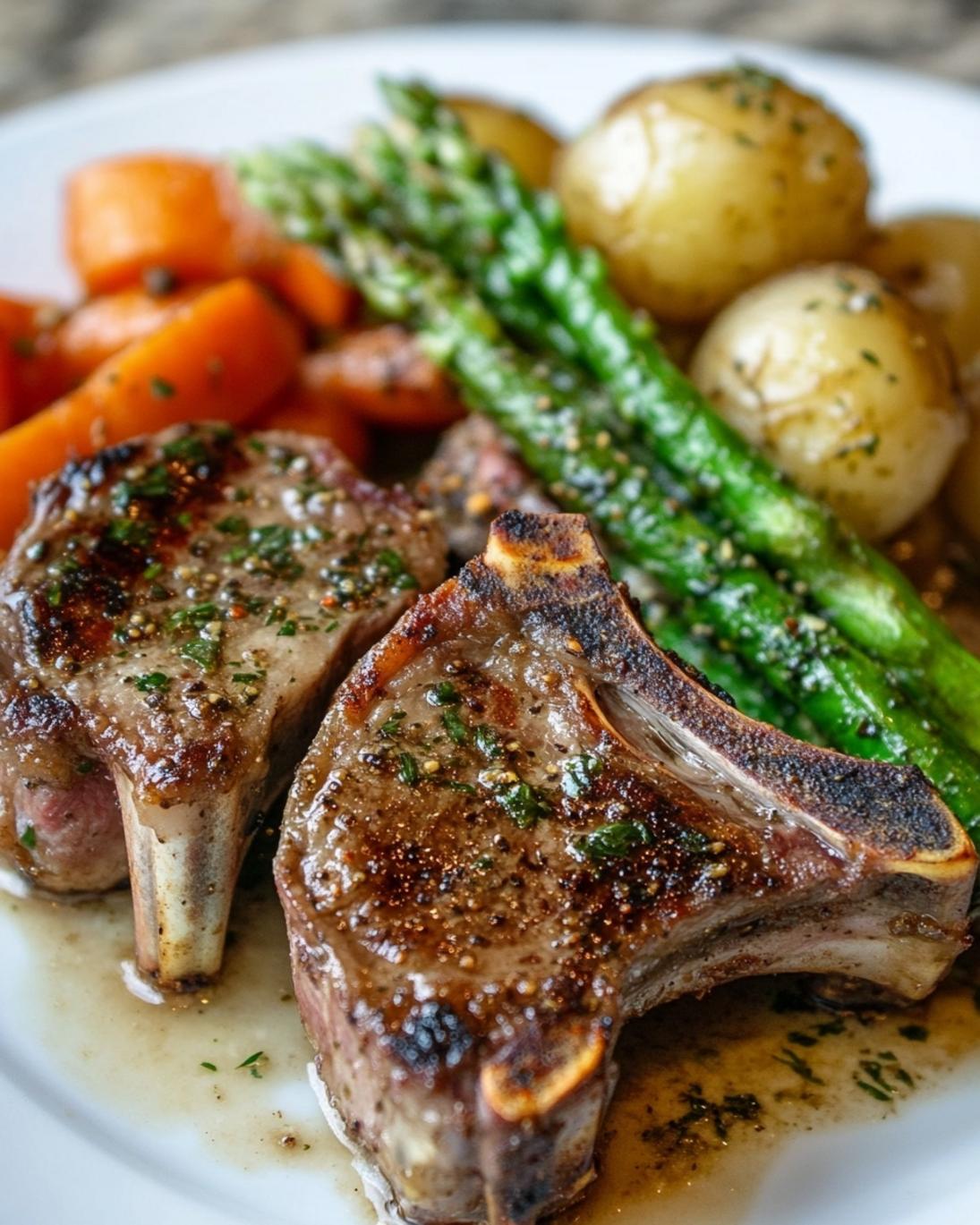 Garlic Herb Lamb Chops Dinner 1