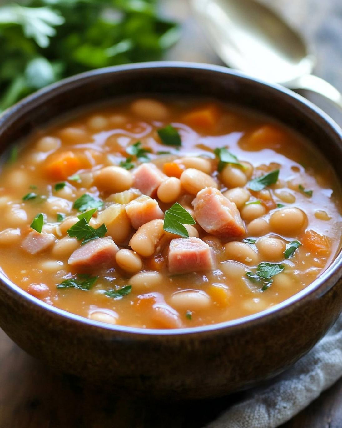 Hearty Slow Cooker Ham and Bean Soup 1