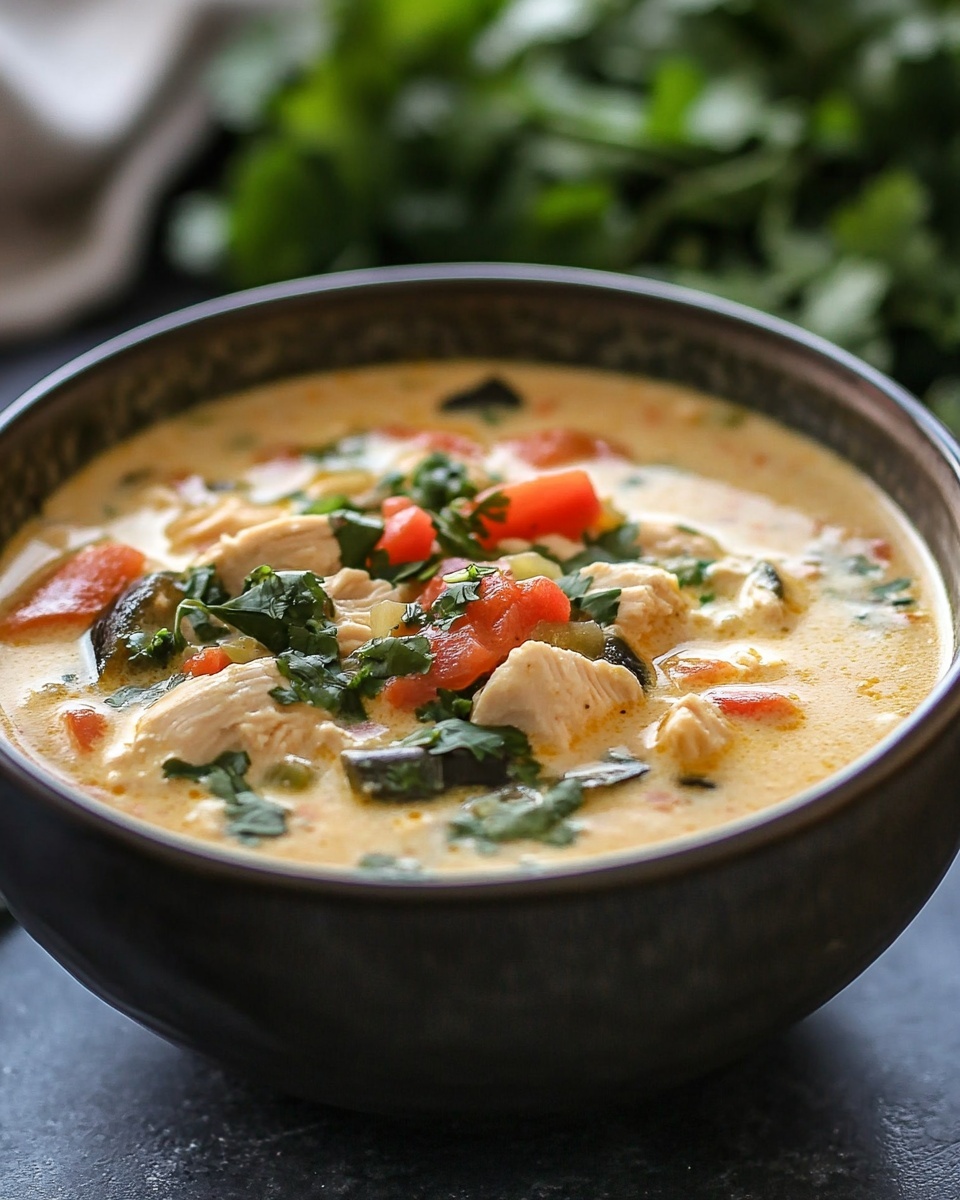 Creamy Mexican Chicken Poblano Soup