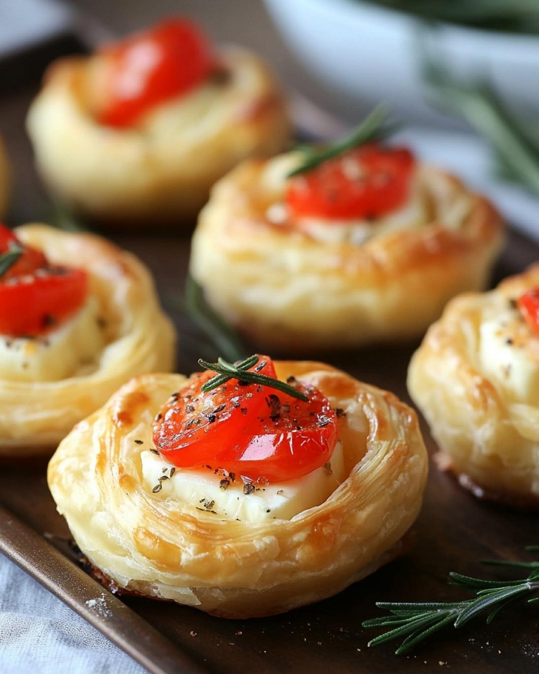 Savory Mini Brie and Rosemary Puff Pastry Bites 1