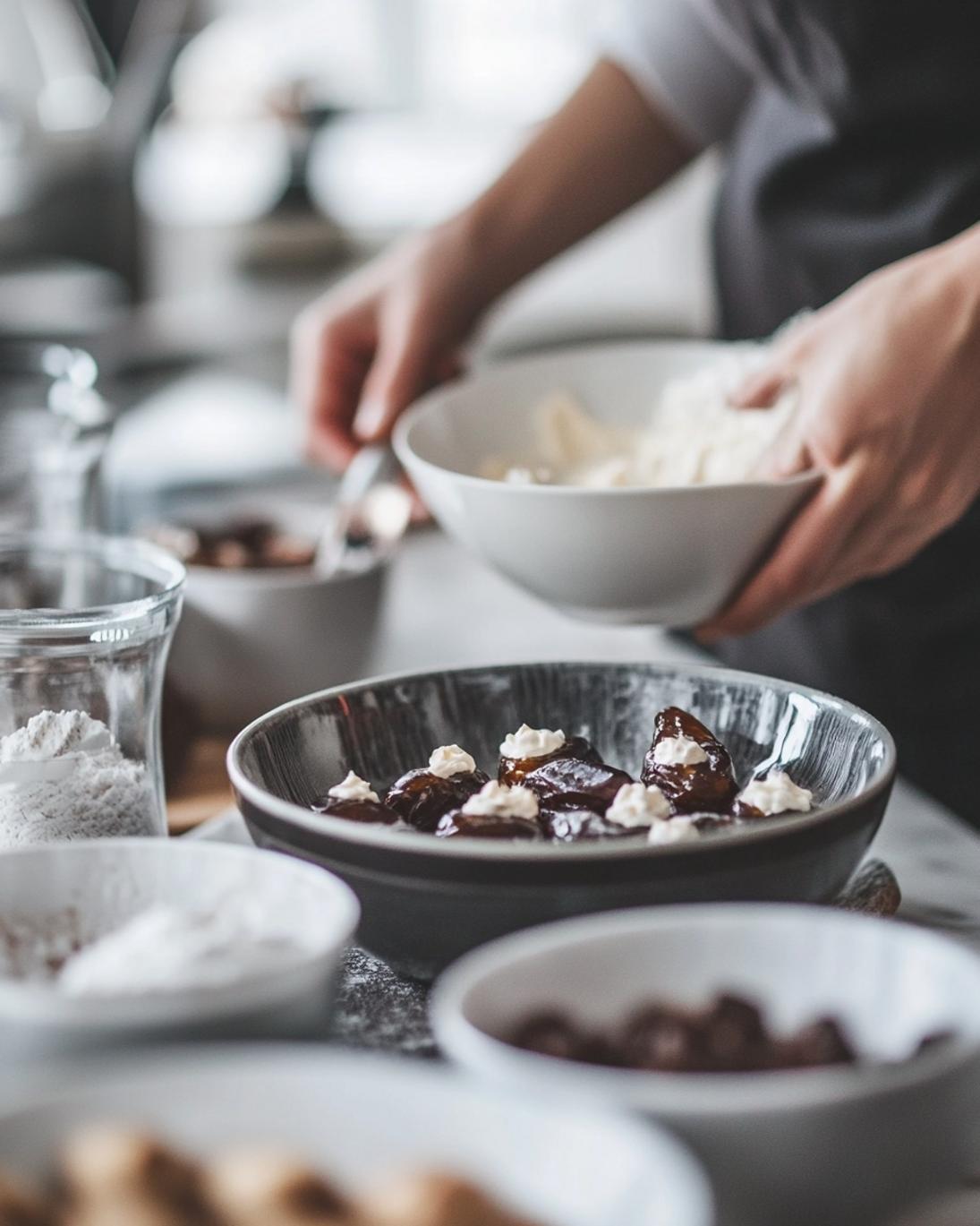 ingrediant of Festive Cream Cheese Stuffed Dates Recipe